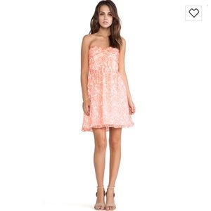 Shoshanna Coral Reef Strapless Dress